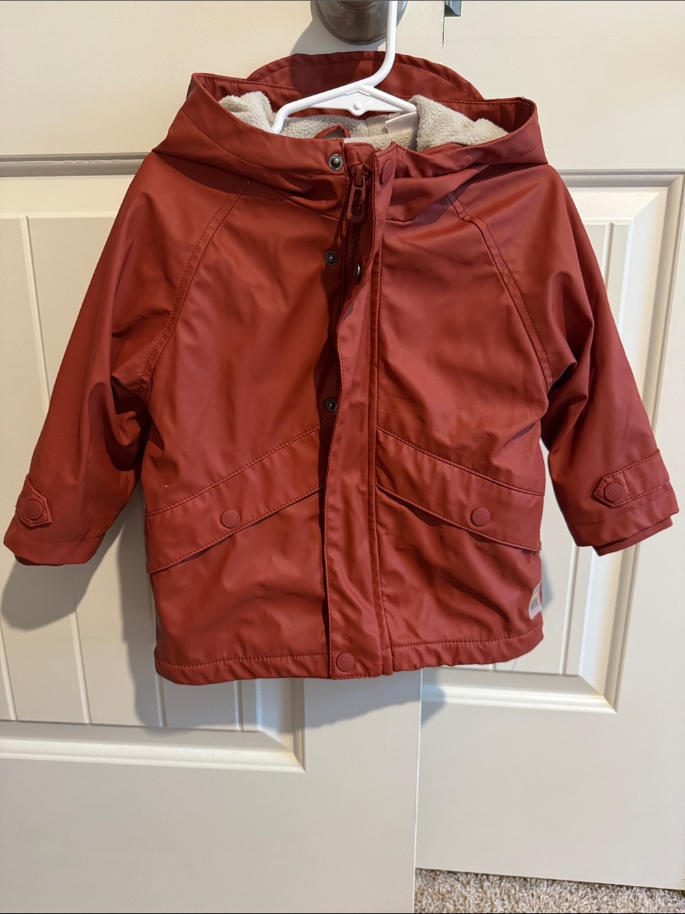 Zara Kids Hooded Raincoat in Rust